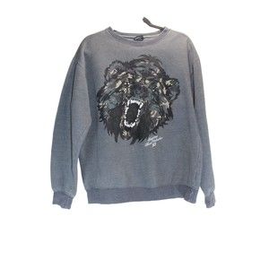 Imperious Beast Unleasher Tiger Sweatshirt L Gray Grey 93 Y2K Streetwear